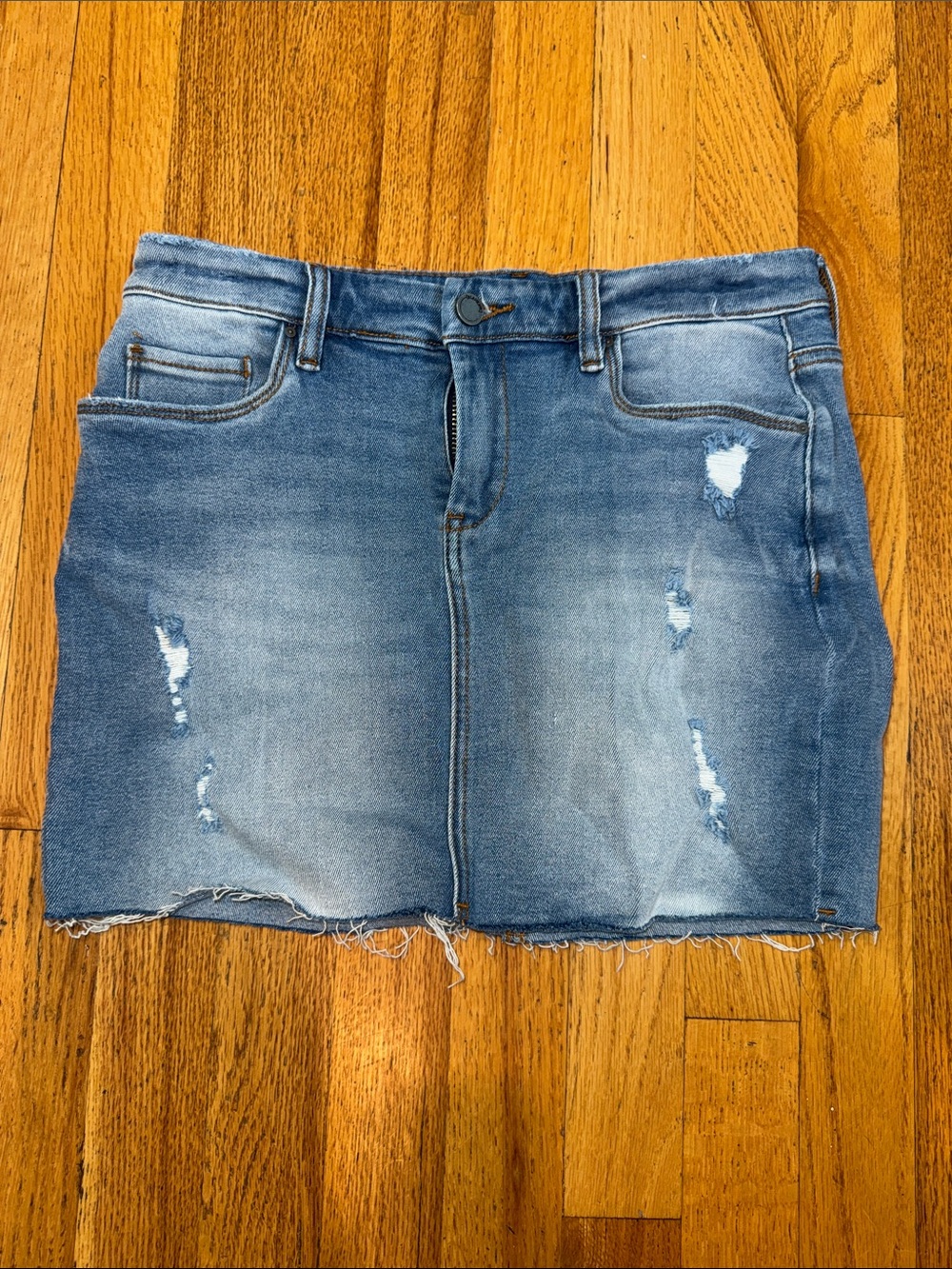 Blank NYC Girls Denim Distressed Mini Skirt Size 14